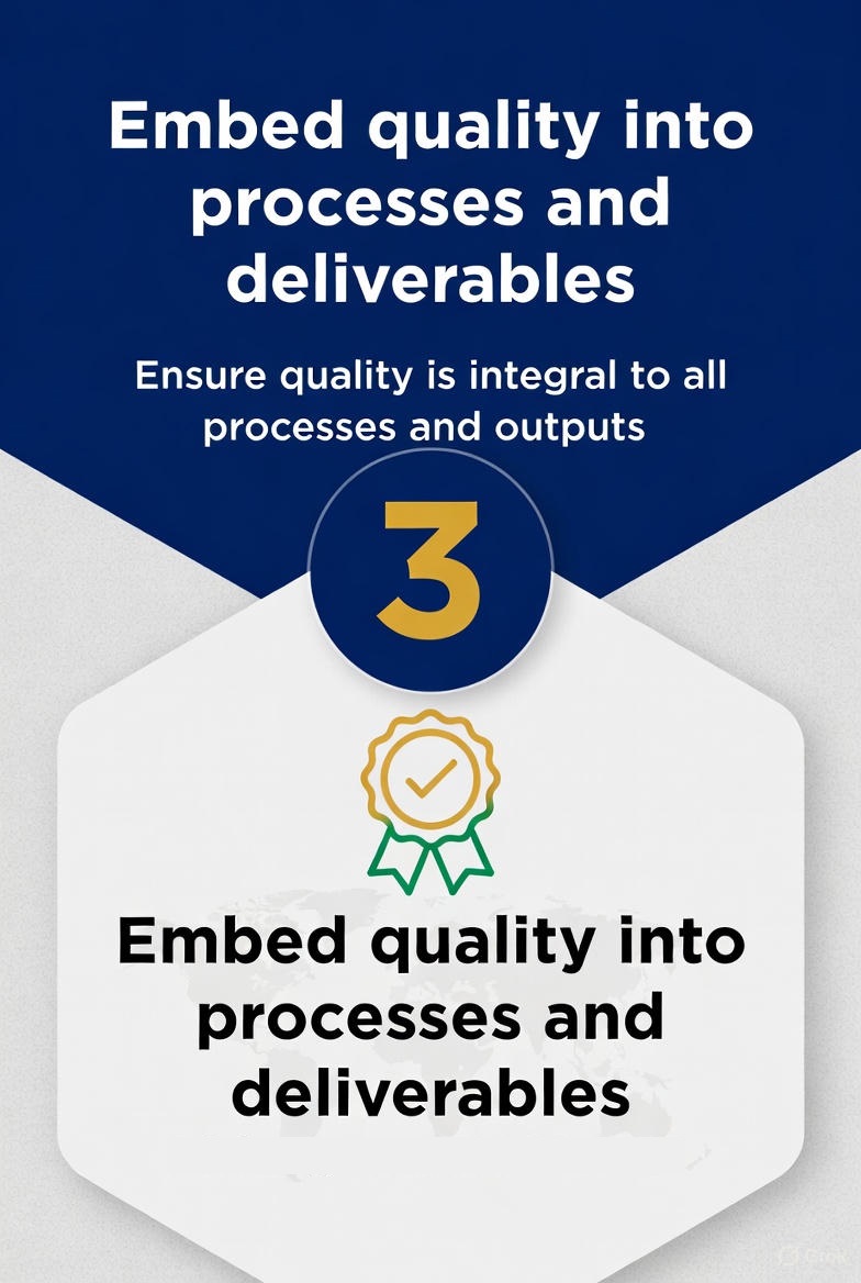 Embed quality into processes and deliverables