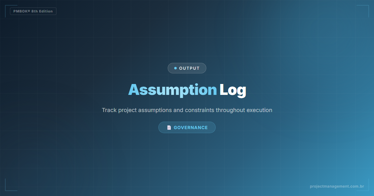 Assumption Log PMBOK 8