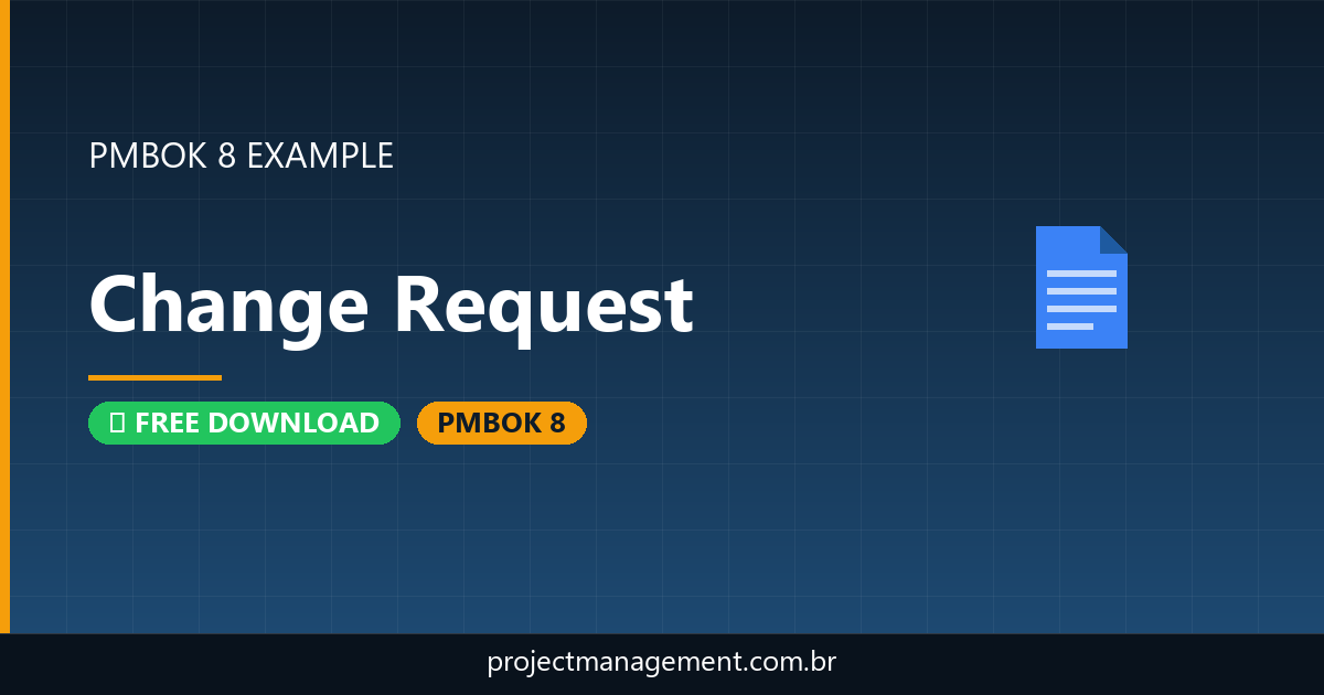 Change Request Example — Website Launch Project — PMBOK 8 Example