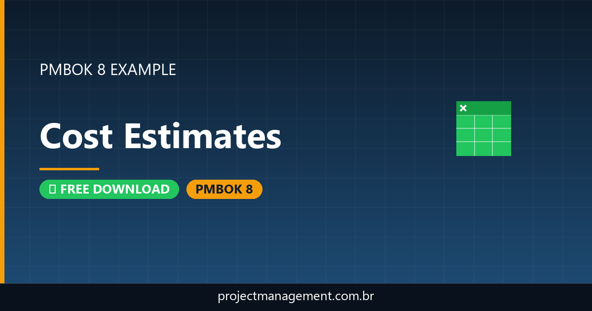 Cost Estimates Example — Website Launch Project — PMBOK 8 Example