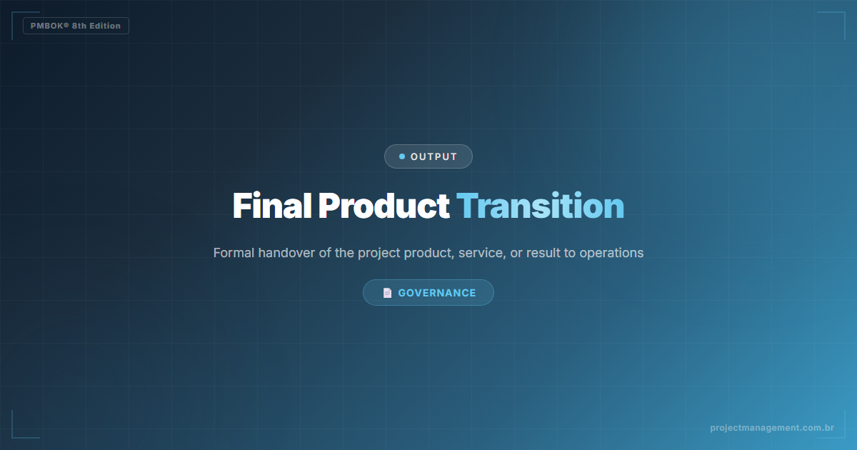 Final Product/Service/Result Transition PMBOK 8