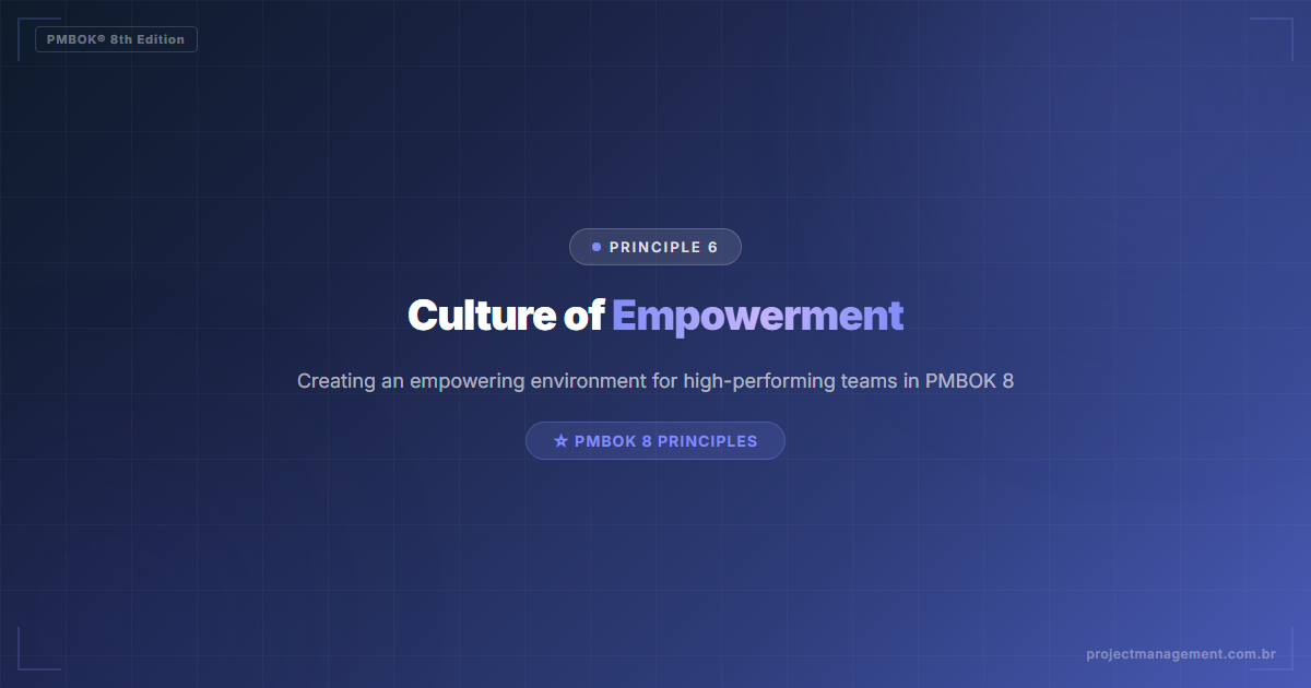 Culture of Empowerment — Principle 6 — PMBOK 8