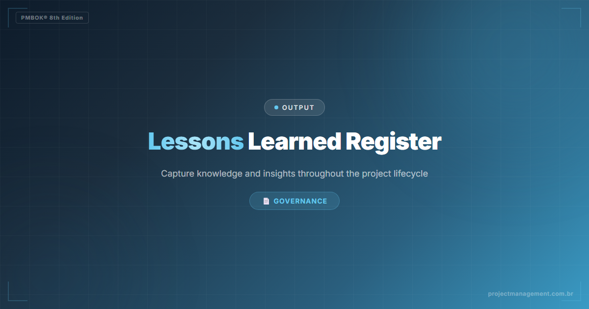 Lessons Learned Register PMBOK 8