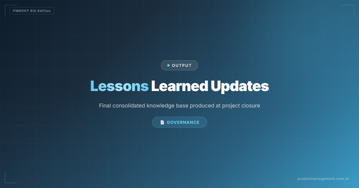 Lessons Learned Updates PMBOK 8