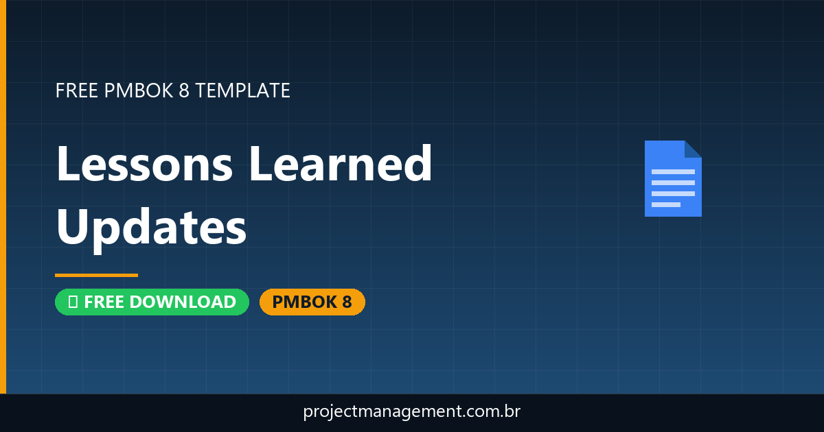 Lessons Learned Updates Template — Free Download PMBOK 8