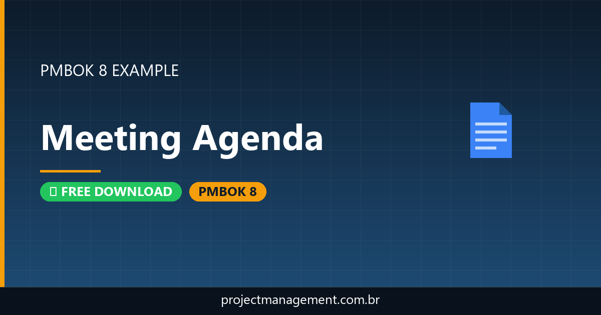 Meeting Agenda Example — Website Launch Project — PMBOK 8 Example
