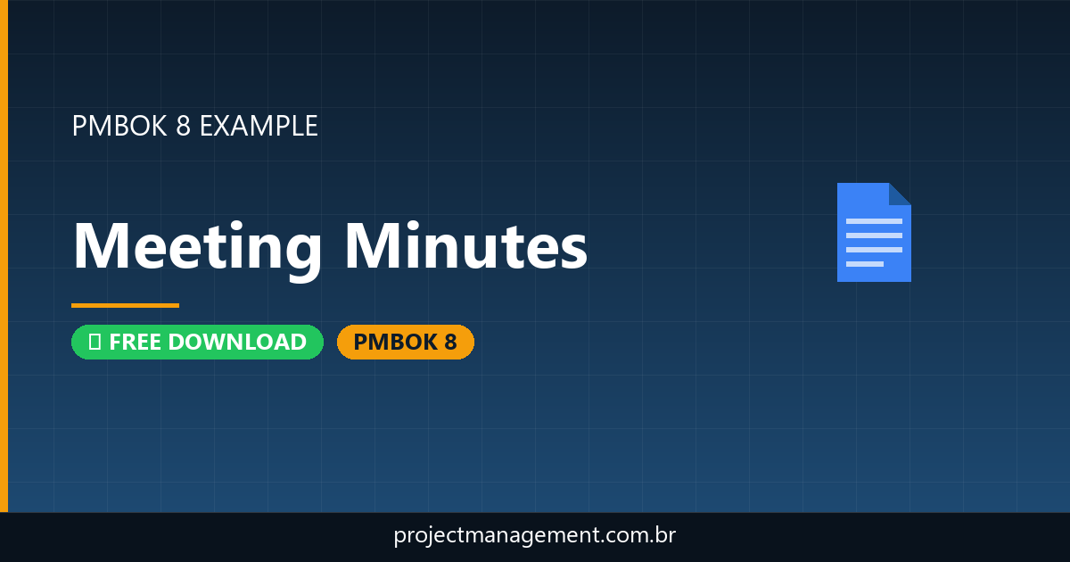 Meeting Minutes Example — Website Launch Project — PMBOK 8 Example
