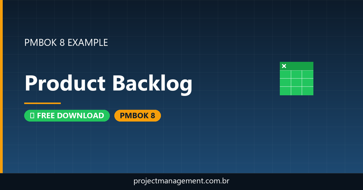 Product Backlog Example — Website Launch Project — PMBOK 8 Example