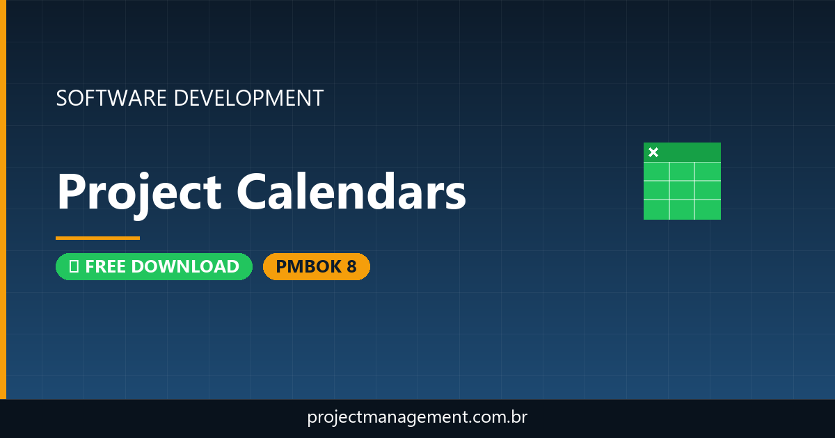 Project Calendars Software Development Project — PMBOK 8 Example
