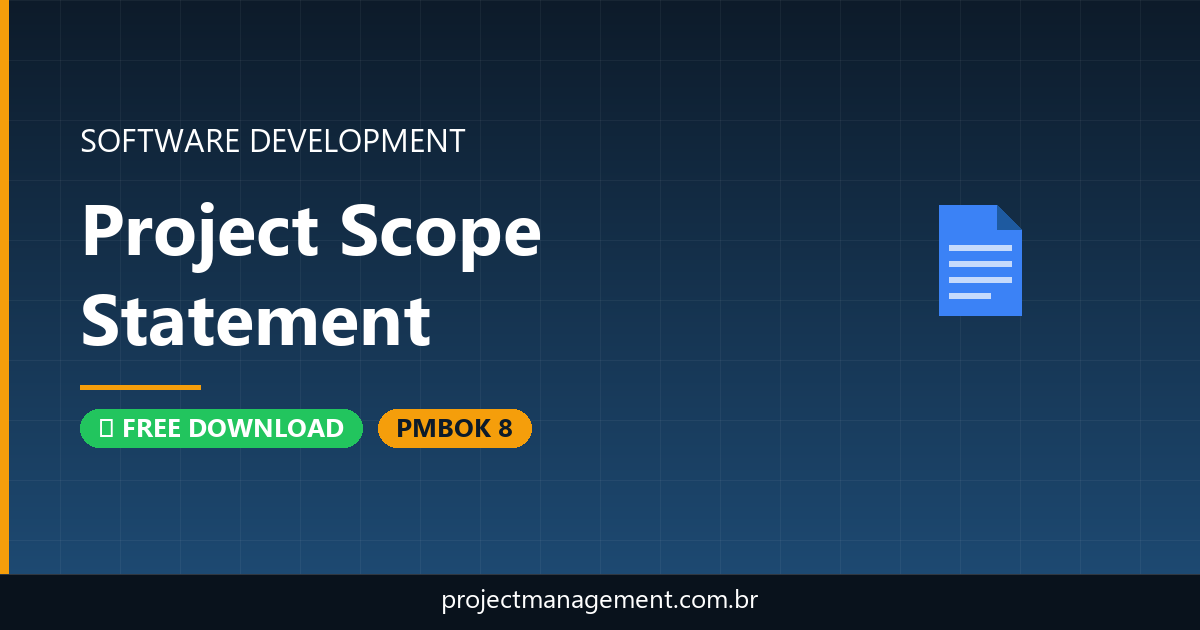 Project Scope Statement Software Development Project — PMBOK 8 Example