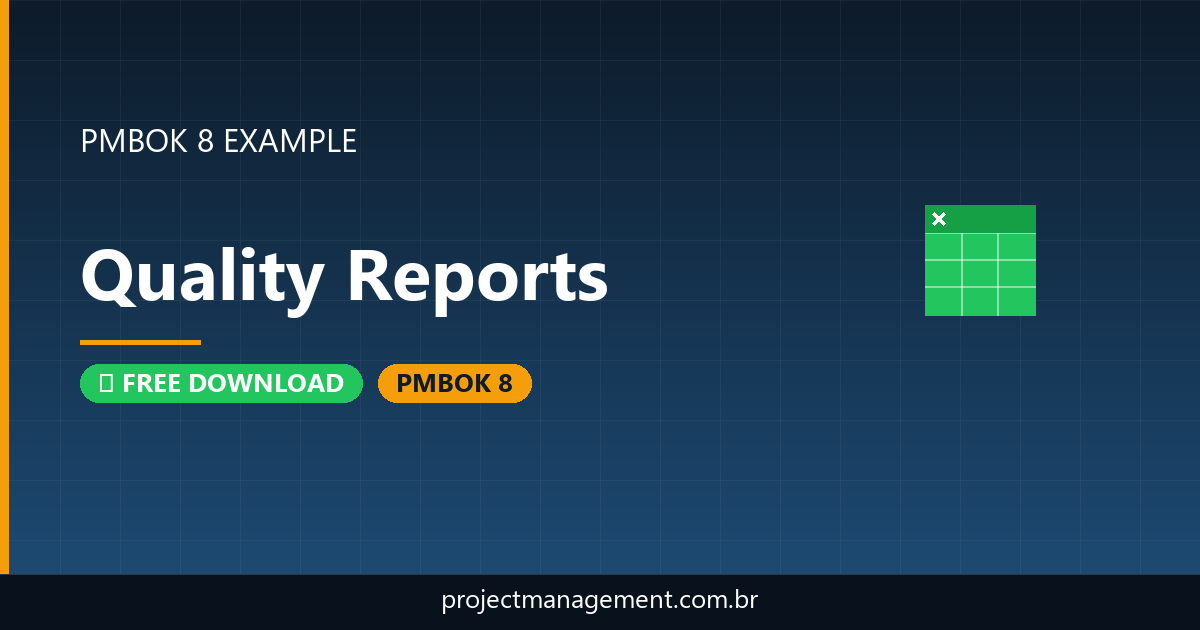 Quality Reports Example — Website Launch Project — PMBOK 8 Example