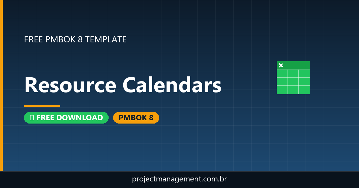 Resource Calendars Template — Free Download PMBOK 8
