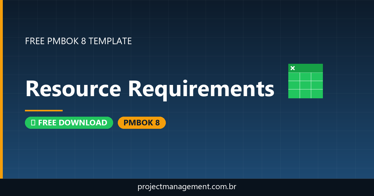 Resource Requirements Template — Free Download PMBOK 8