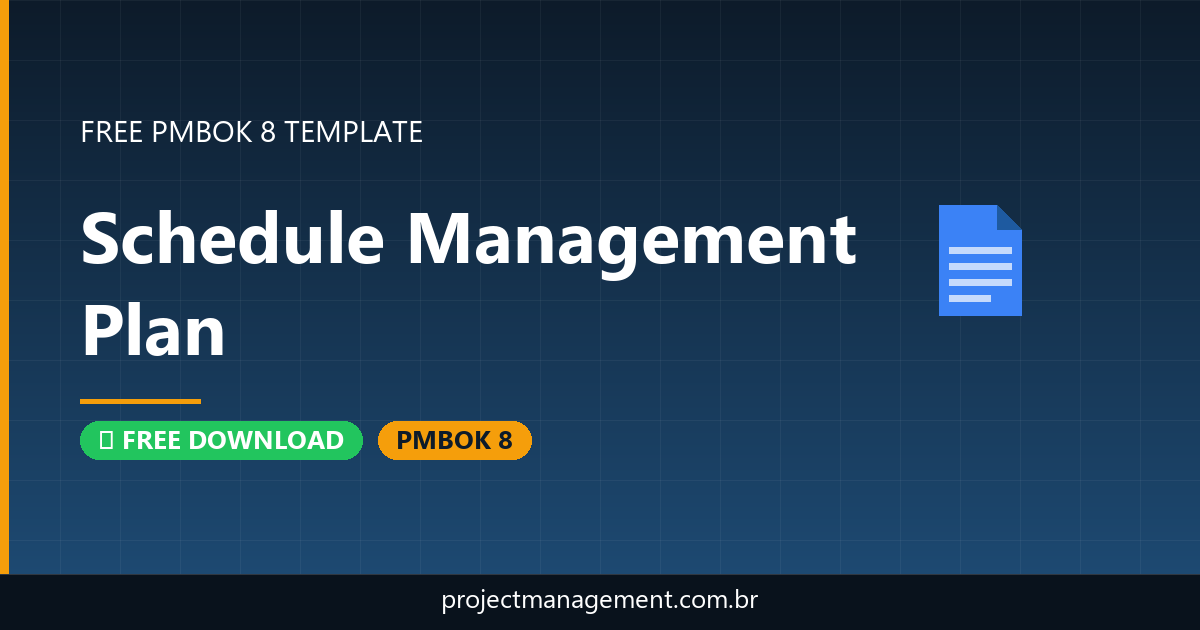 Schedule Management Plan Template — Free Download PMBOK 8