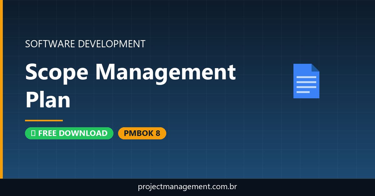 Scope Management Plan Software Development Project — PMBOK 8 Example