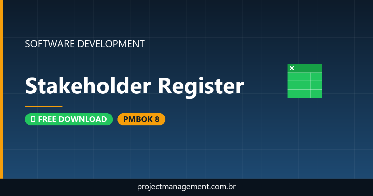 Stakeholder Register Software Development Project — PMBOK 8 Example