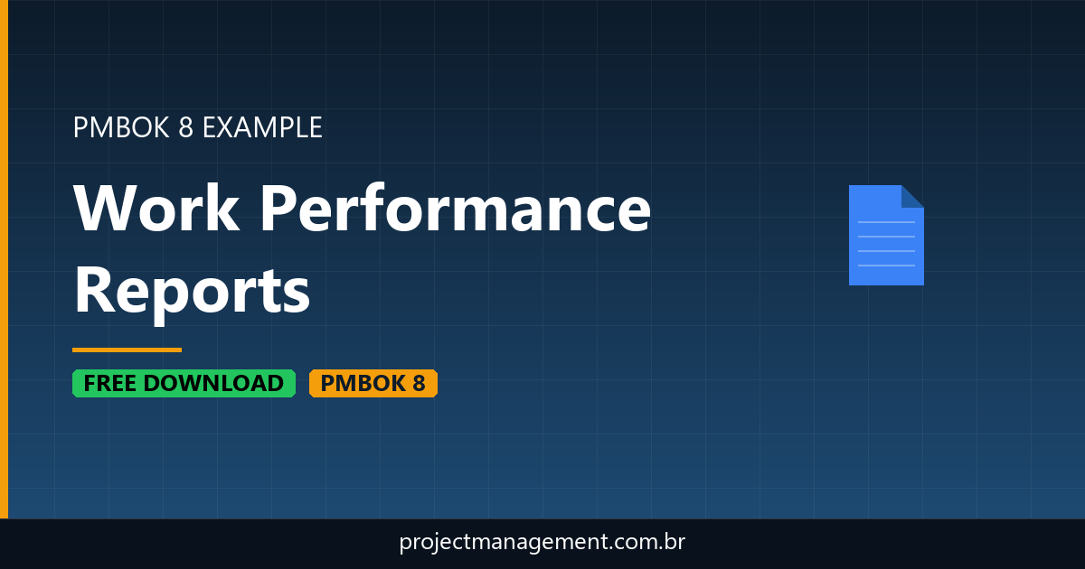 Work Performance Reports Example — Website Launch Project | PMBOK 8