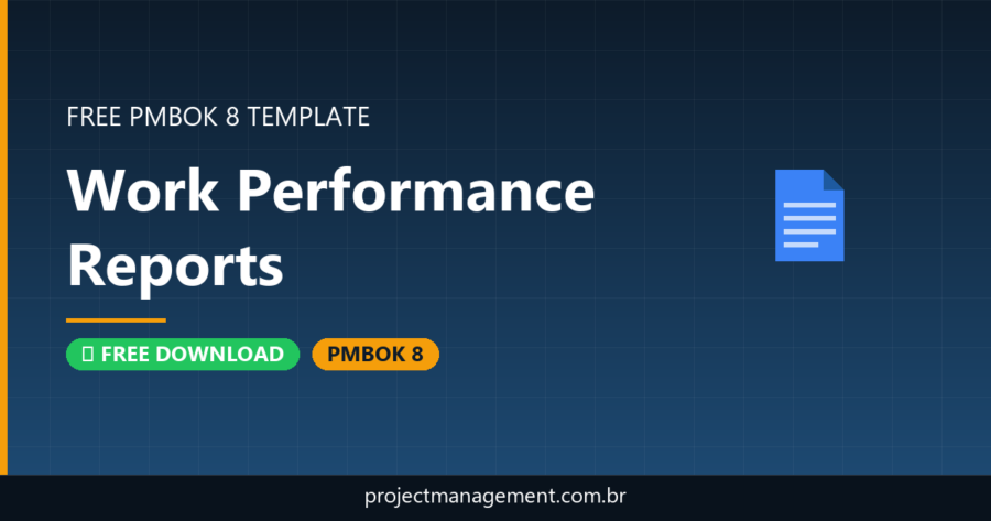 Work Performance Reports Template — Free Download (PMBOK 8)