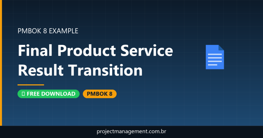 Final Product/Service/Result Transition Example — Website Launch Project