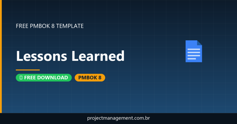 Lessons Learned Template — Free Download (PMBOK 8)
