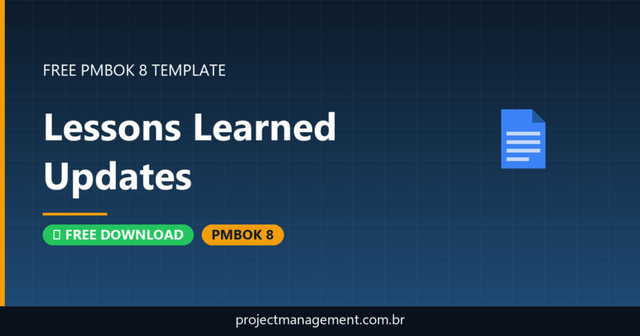 Lessons Learned Updates Template — Free Download (PMBOK 8)