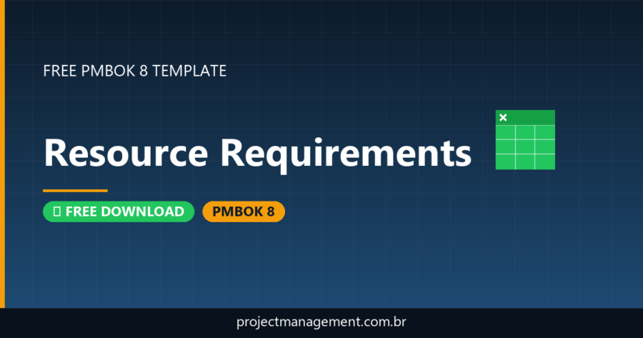 Resource Requirements Template — Free Download (PMBOK 8)
